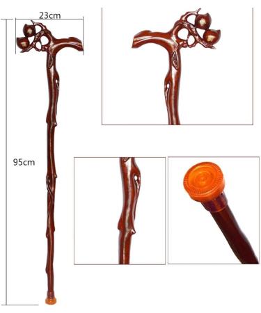 Wooden Cane Solid Walking Stick Crutch Natural Wooden Walking Stick Wood Decorated Handle Walking Stick for Men and Women. Wooden Decorative Canes and Cane for Elderly Seniors Independence - Buy Online on GoSupps.com