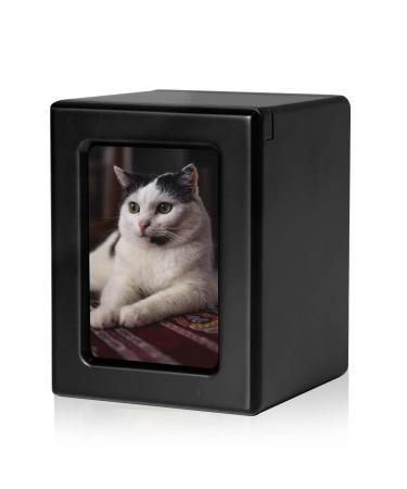 PCS Pet Photo Urns for Dogs Ashes, Dog Urns for Ashes, Pet Cremation Box S(0-25lbs) Black