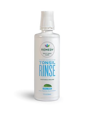 Remedy Natural Mouthwash & Tonsil Stone Remover Rinse - Soothes & Heals Tonsils - Aloe Vera Vitamins Root Extracts Free of Alcohol Parabens and Gluten Mint 17oz Freshens Breath