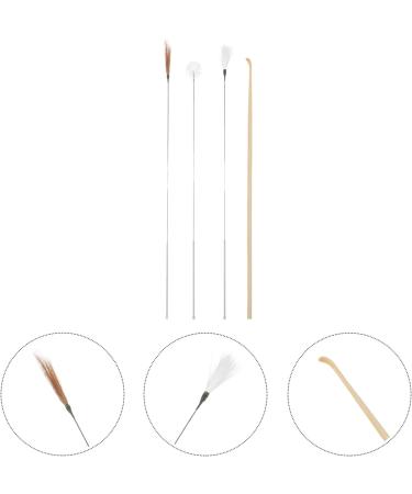 Bamboo Earwax Cleaner Tool Set - Wood Ear Picker with Chicken Goose Hair - Chinese Ear Scraper - 19x0.5cm - Buy Online on GoSupps.com