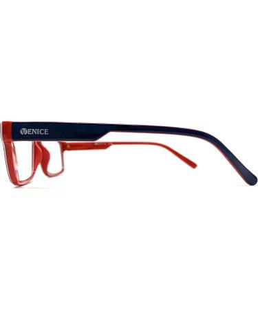 Venice Tricolor Reading Glasses for Men & Women | Stylish Modern Design | Diopters +1.00 to +3.50 (Blue Red) - Buy Online on GoSupps.com