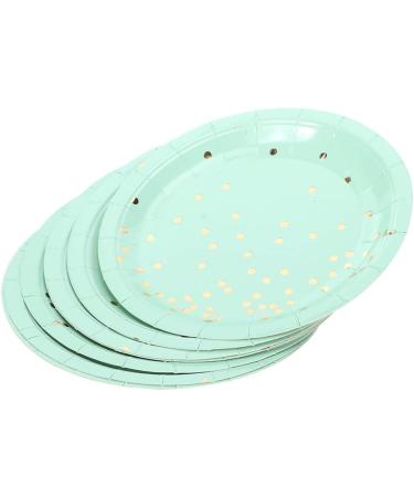 Disposable Golden Dots Paper Plate Round Shape Cake Tray Party Tableware for Parties Birthdays Christmas Bridal Party 8pcs(Green) - Buy Online on GoSupps.com