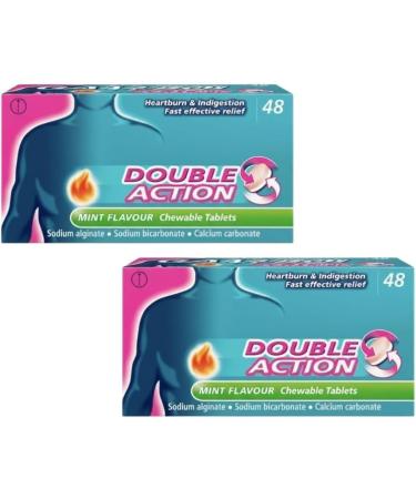 GAV Double Action Mint Chewable Tablets 48 Count - 2 Pack (Total 96 Tablet)