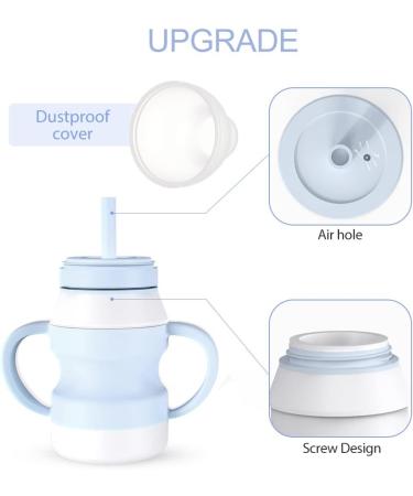 ANTUREBAY Toddler Cups with Straws - Spill Proof Silicone Sippy Cup 6 oz for Baby 6+ Months (Pink/Blue) - Buy Online on GoSupps.com
