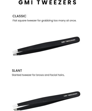Set of 4 Professional Stainless Steel Eyebrow Tweezers for Facial Hair Removal - For Women and Men - Eyebrow Trimming and Precision Plucking - Buy Online on GoSupps.com