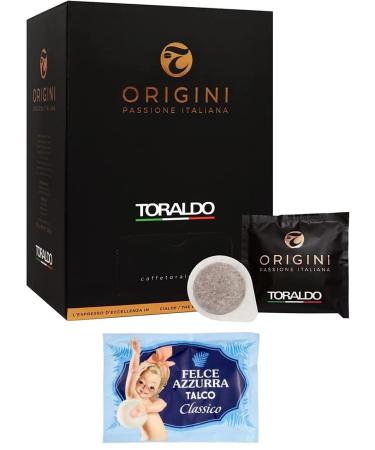 Felce Azzurra Caff Toraldo Miscela Origini ESE 44 Coffee Pods Lot of 50 coffee pods + 1 sachet of Felce Azzurra talc 100 g