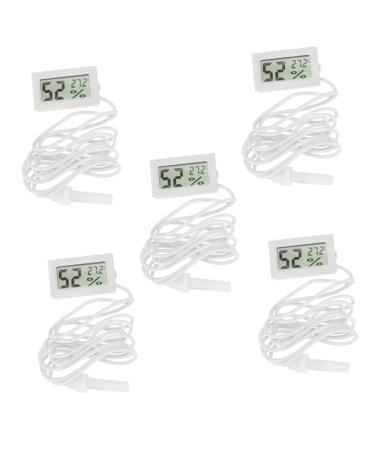 Yarnow 5st pet thermometer mini refrigerator container Digital temperature display LCD temperature Temperature knife sensor Electronic mini-hygrometer aquarium white ABS outside 4.5x2.5cm white