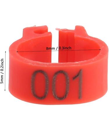 Yosoo Health Gear Pigeons Leg Bands Bird Leg Rings 100PCS 8MM 001-100 Numbered Plastic Letter Pigeons Bird Leg Bands Rings(red) - Buy Online on GoSupps.com