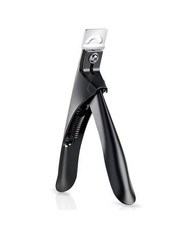 GAOY Acrylic Nail Clippers Professional Stainless Steel Edge Cutter for False Nail Tips Poly Nails Fake Artificial Nails Salon & Home Use Nail Art Accessories Sharp Blade Clip Manicure Tool Black