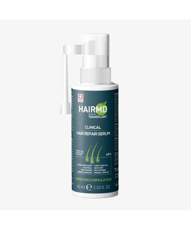 HairMD Transplant Clinical Repair Serum - 60ml Hair Regrowth Serum - Prevents Post-Transplant Hair Loss - Stimulates New Hair Growth - Fast and Effective Results - Gentle Formula