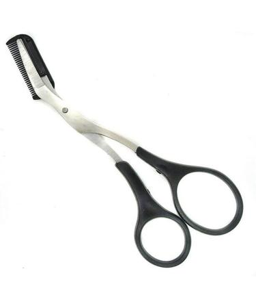 2Pcs Curved Eyebrow Trimmer and Shear Scissors Set for Precise Eyebrow and Eyelash Grooming - Non Slip Finger Grips, Suitable for Women and Men - Buy Online on GoSupps.com