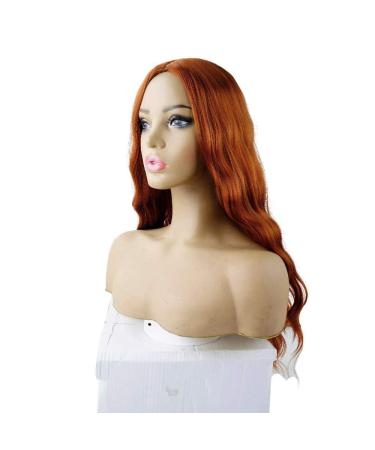 Long Wavy Half Wig for Black Women | 26 Copper Synthetic Wigs | Ginger Auburn Orange | Wavy Hairpiece - Buy Online on GoSupps.com