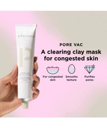 Pore Vac by ZitSticka: Acid-Rich Clay Mask for Pore Vacuuming & Smoothing Texture | Derm-Backed | 100ml | Perfect Mother's Day Gift - Buy Online on GoSupps.com