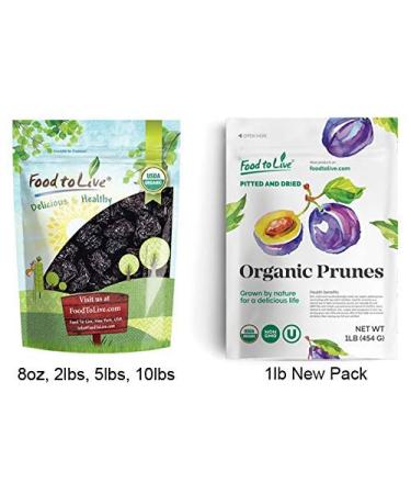 Organic Pitted Prunes  1 Pound  Dried California Plums  Non-GMO  Kosher  Unsulfured  Unsweetened  Bulk 1 Pound (Pack of 1) - Buy Online on GoSupps.com