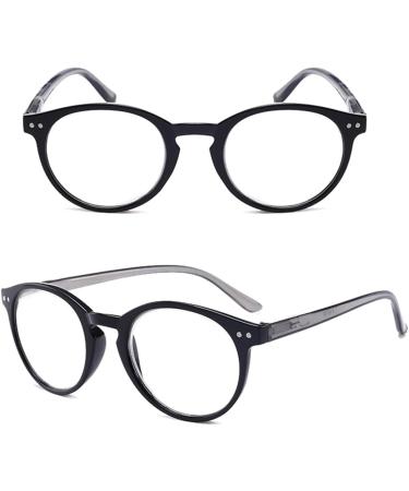 Stylish Reading Glasses for Men & Women - Spring Hinges Anti Eyestrain Resin Lenses - Gray 1.5x Eyeglasses - Buy Online on GoSupps.com