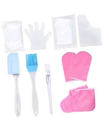 Ipetboom 1 Set Hand and Foot Care Set Foot Moisturizing Socks Silicone Moisturizing Sock Foot Care Kit Bath Gloves Paraffin Wax Booties Skin Pink Plastic Gloves (foot Covers) Work Care Bag 17.5x6cm Pink