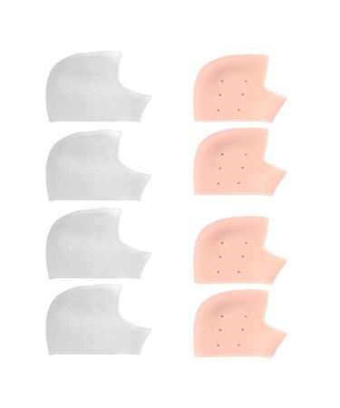 Silicone Heel Cups Silicone Heel Protector for Dry and Cracked Heel Plantar Fasciitis Reducing Heel Pain Universal Size for Men and Women 4 Pairs