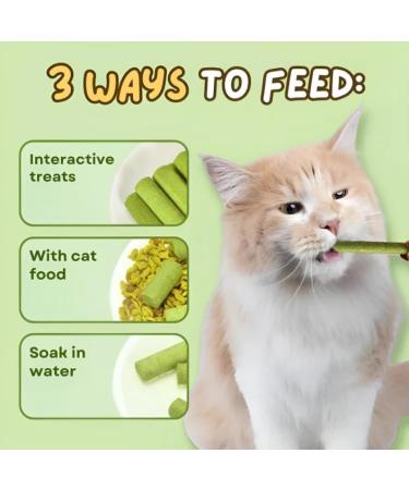 Kittygreen Sticks Kittygreen Cat Grass Teething Stick Cat Grass Chew Sticks for Hairball Removal and Cat Teeth Cleaning Natural Cat Grass Sticks Promotes Digestive & Increases Appetite (12PCS) - Buy Online on GoSupps.com