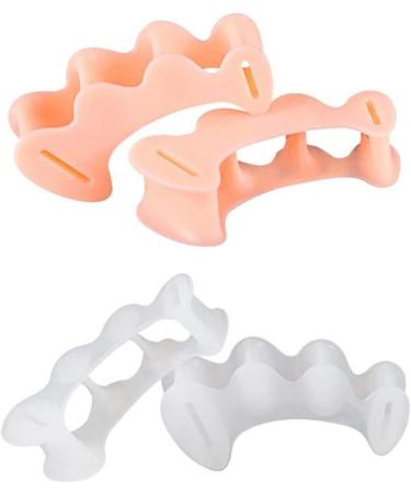ANIPOL Silicone Toe Caps - 1 Pair, Three-Hole Design for Hallux Valgus, Corrector Pedicure Toe Separator - White - Buy Online on GoSupps.com
