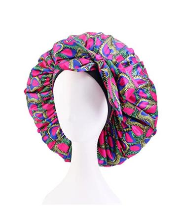4PCS Silky Satin African Print Turban Head Wrap Scarf Set for Women - Hair Loss Cap Bonnet Hat with Long Tail Design - Buy Online on GoSupps.com