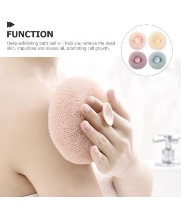FOMIYES 4pcs Bath Ball Tub Scrubber - Cartoon Body Shower Loofah Cleaning Balls for Travel & Home Use - Buy Online on GoSupps.com