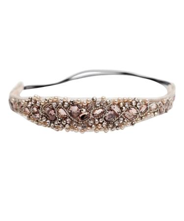 ZHOUBA Handmade Rhinestone Crystal Bohemia Crystal Beaded Elastic Headband