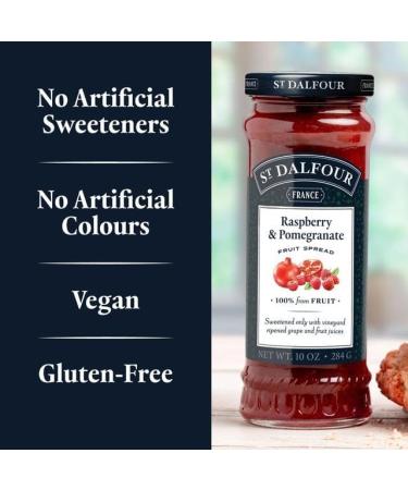 St Dalfour Delicious Fruit Raspberry & Pomegranate Jam (6 Bottles) - Buy Online on GoSupps.com
