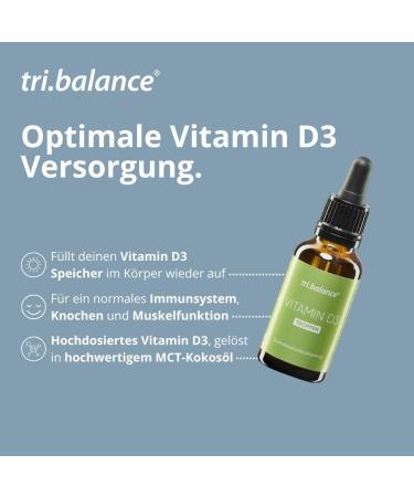  tri.balance tri.balance Vitamin D3 Drops (1 x 30 ml) 800 IU - in MCT oil - Buy Online on GoSupps.com