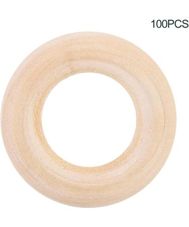 100 pcs 25mm Natural Wooden Baby Teething Rings - DIY Craft Accessories for Safe Teething - Buy Online on GoSupps.com