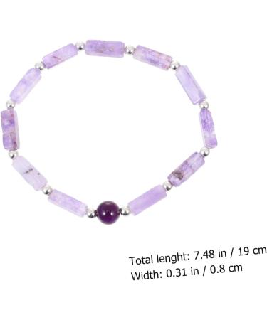 CALLARON Amethyst Bracelet Natural Beads Charm Stretch Bracelet Yoga Beads Bracelet Stretchy for Women Gemstone Beads Friendship Trendy Bracelets Balancing Wrist Chain Jewelry Miss Crystal 19X0.8CM Violet - Buy Online on GoSupps.com