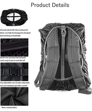 OZTDL Upgraded Waterproof Backpack Cover 55-60L - Anti-Slip, Reflective, Ultralight for Hiking, Camping, Traveling - Black - Buy Online on GoSupps.com