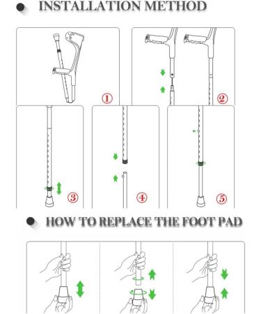 GagalU 2 Orthopedic Crutches Foldable Aluminum Forearm Crutches Adjustable Crutches 150-196cm for Adults - Buy Online on GoSupps.com