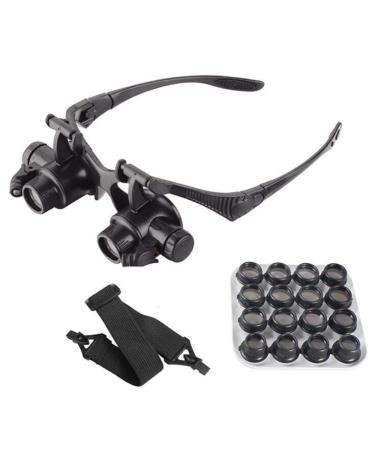 Headband Magnifier 2Led Magnifying Glasses with Light - Magnifier Removable Lenses Headband Magnifier Forehead Magnifier Eyeglass Magnifier for Eyeglass Wearers Reading Crafts Jewelers Sewing Repair