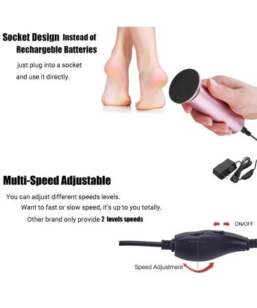 Electric Feet Callus Remover with Speed Adjustable Foot File - Professional Pedicure Tool Kit for Dead, Cracked Hard Dry Skin - Includes 60pcs Sandpaper Discs - Buy Online on GoSupps.com