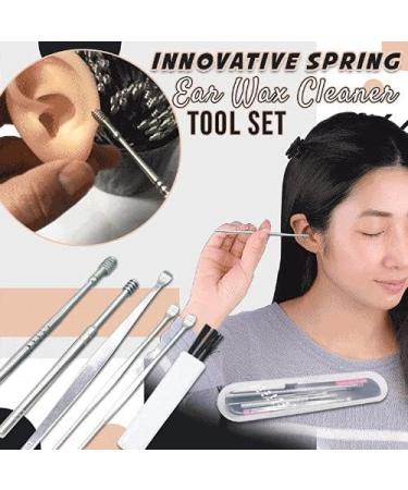 Medical Grade Stainless Steel Ear Wax Removal Kit with Spring Ear Wax Cleaner Tool Set in Black - Includes Storage Box - Clinically Innovative Spiral Ear Wax Remover - Buy Online on GoSupps.com