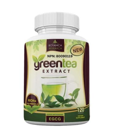 Green Tea Extract EGCG Polyphenols Supplement Stomach Energy Pills Antioxidant Detox Belly Complex Diet Vitamin 500mg Capsules Thermogenic Booster Flush for Women Men