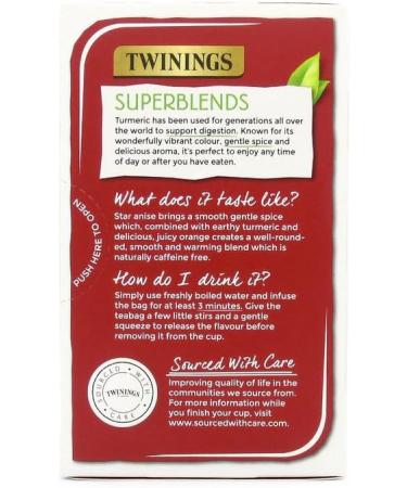 Turmeric with Orange & Star Anise Twining Envelopes Individually Wrapped x 80 - Buy Online on GoSupps.com