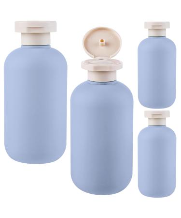 Boutihao 4 pieces of folding lid cream bottles liquid travel containers refillable travel lotion bottles travel accessories for shampoo creams lotion rinsing (200 ml blue)