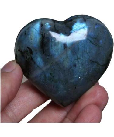 Natural Crystal Rough Natural Labradorite Heart Love Palm Worry Quartz Gem Pocket Reiki Balancing Decoration 100-150 Grams - Buy Online on GoSupps.com
