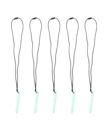 Mint Green Silicone Sensory Chew Necklace 5pcs Set | Safe Teething Aid for Babies | Stylish and Multipurpose Design - Buy Online on GoSupps.com