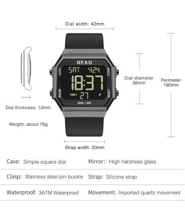 Unisex Digital Wrist Watch with High Resolution LED Display - Waterproof Stainless Steel Design - Multifunctional Fashion Watch for Men - Buy Online on GoSupps.com