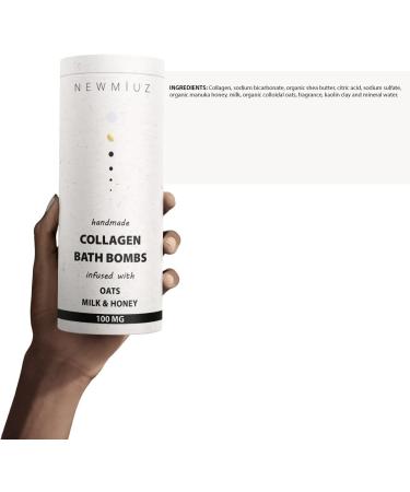 Handmade Creamy Collagen Bath Bombs Gift Set for Women - Moisturizing Oatmeal Milk & Honey Shea Butter Formula - Perfect for Eczema Sensitive Skin - Spa Gift Idea for Christmas & Birthdays - Buy Online on GoSupps.com