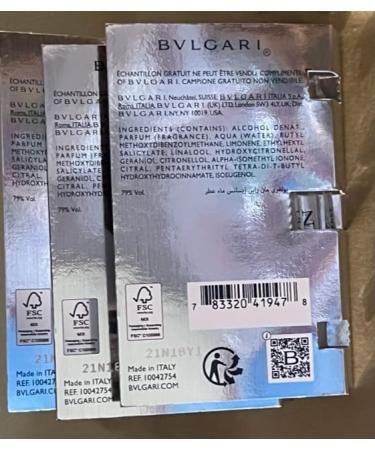 BVLGARI Man Rain Essence EDP Lot of 3 Mini Spray Sample Vials each 0.05 fl oz/1.5 ml each - Buy Online on GoSupps.com