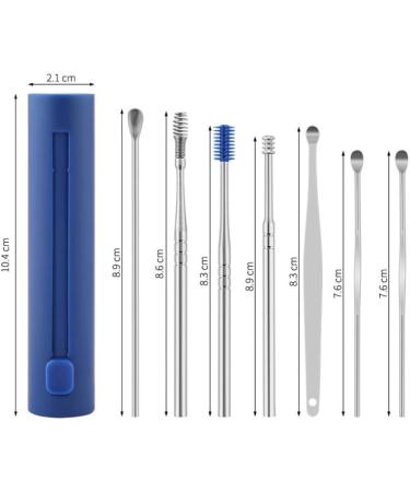 XIDAJIE 7pcs Ear Cleaner Earwax Removal Tool Set - Spring Spoon Ear Pick Cleanser Care, Green - Buy Online on GoSupps.com
