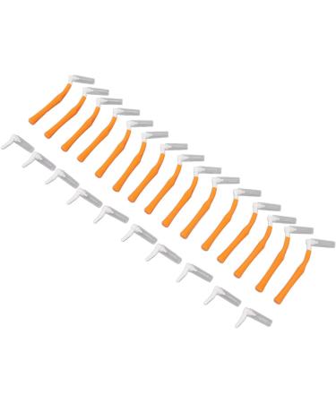 Small L-Shaped Interdental Brush - 25 Pieces for Oral Care & Tooth Whitening | Push-Pull Cleaning Tool Jaw-Friendly Design in Orange - Buy Online on GoSupps.com