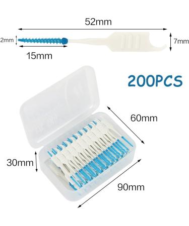 Fajoek Interdental Brushes - 200pcs Blue 0.7mm Cleaning Brushes for Narrow Spaces | Double-Use Dental Care - Buy Online on GoSupps.com