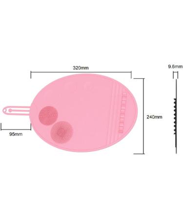MagiDeal Brush Cleaning Mat Cosmetic Brushes Scrubber Mat Makeup Brush Holder Portable Washing Tool for Makeup Brush Sponge Powder Pink - Buy Online on GoSupps.com