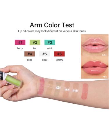 Lip Glow Oil | Plumping Hydrating Lip Tint & Gloss | Fruit Flavored Moisturizer for Dry Lips | Non-Sticky Lip Plumper (#5 Clear + #6 Cherry - Buy Online on GoSupps.com