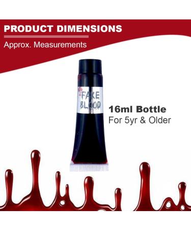 Navoys 16ml Tube of Fake Blood - Halloween Costume Liquid Red Blood FX Special Effects Vampire Zombie Clown Nurse and Mummy Costumes Ultra Realistic Makeup Faux Blood Fancy Dress - Buy Online on GoSupps.com
