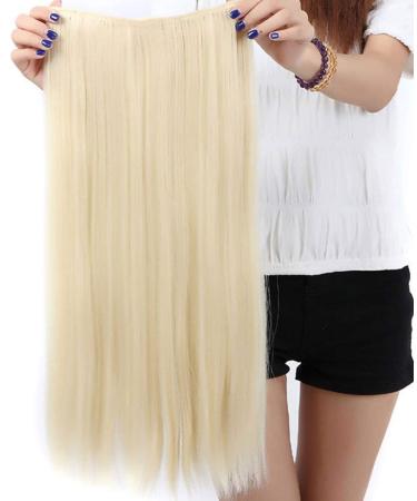 SEGO 58cm Clip-In Hair Extensions - 120g Real Human Hair Smooth Blonde (Blond-1 23) - Perfect for Effortless Hair Styling - Buy Online on GoSupps.com